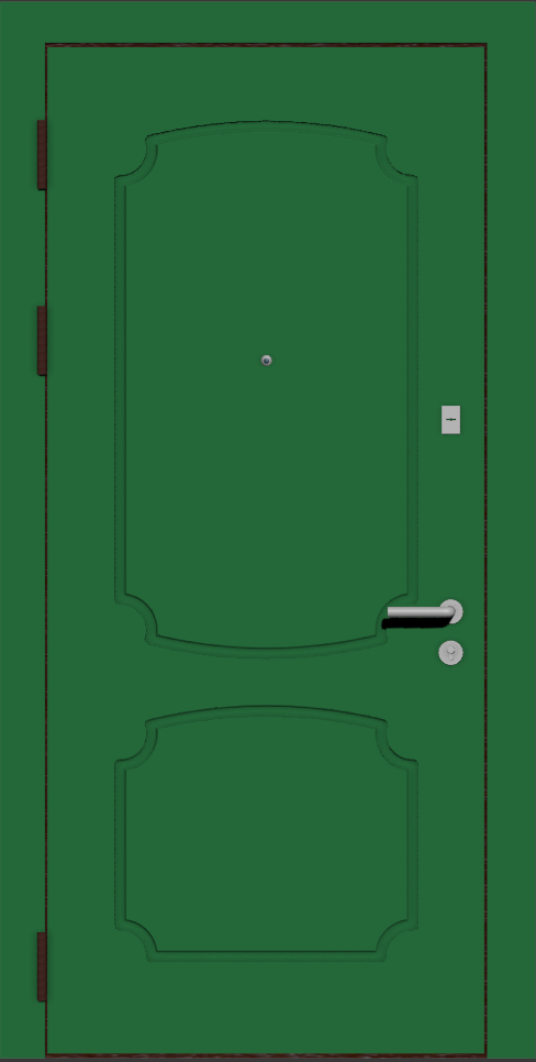 Металлическая входная дверь с отделкой зеленая